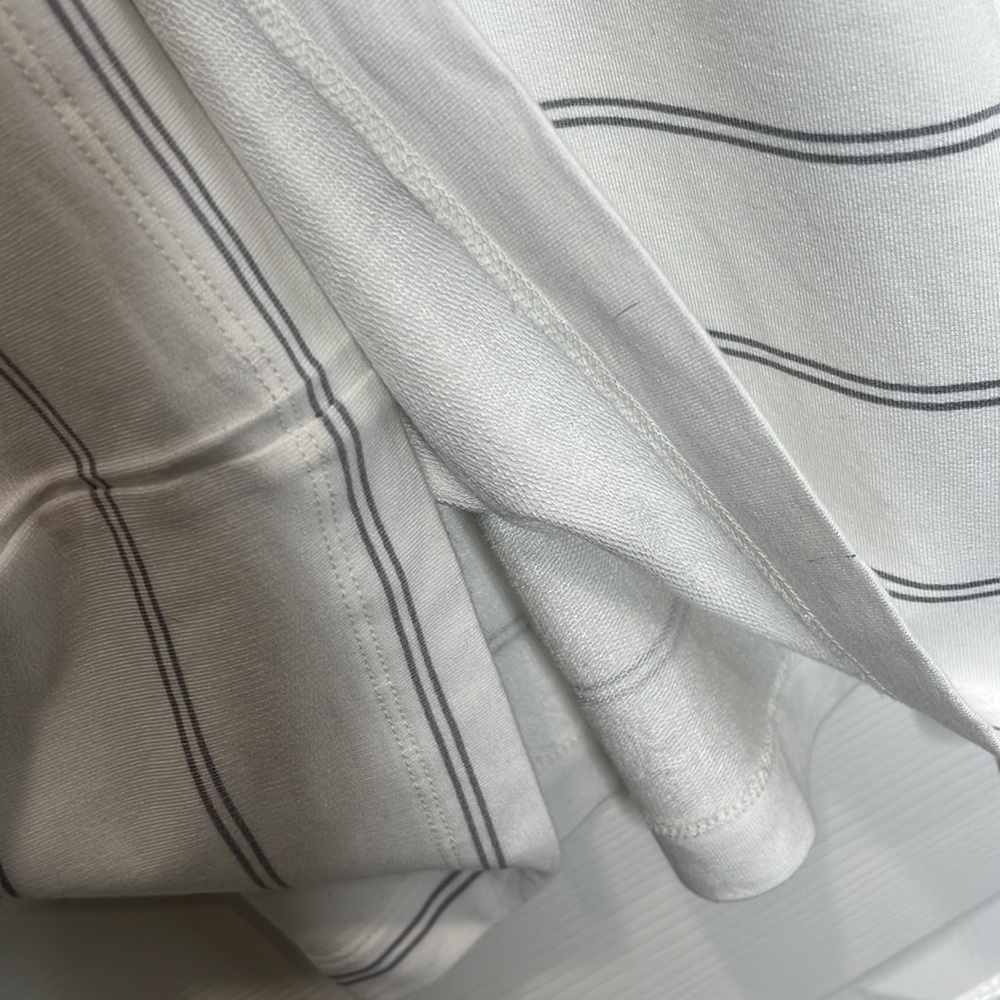LOFT OUTLET LOUNGE XS Short Sleeve White and Gray striped Shirt. - Picture 12 of 16